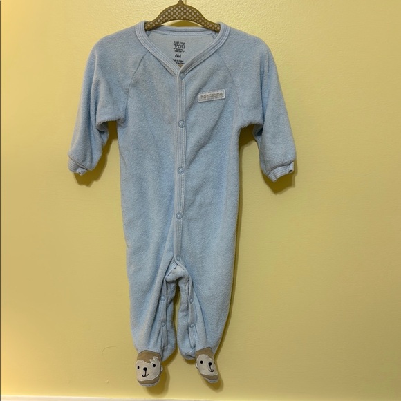 Carter's Blue Baby Terry Sleeper with Monkey Feet - Picture 1 of 3